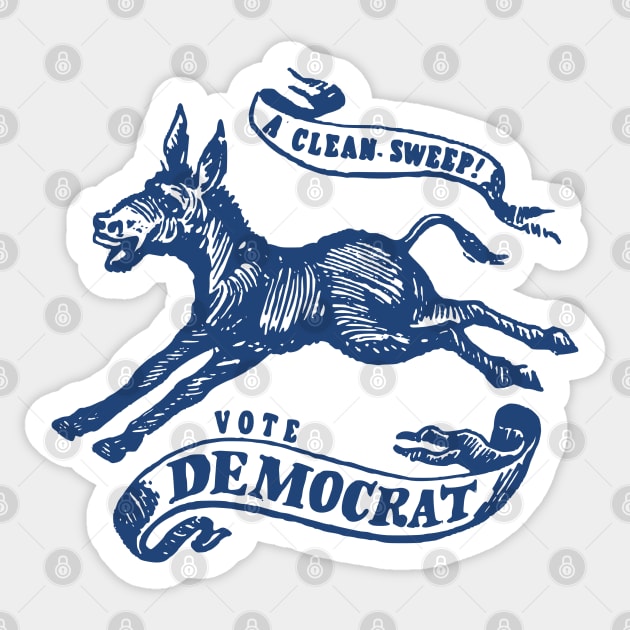 Retro Democrat Shirt A Clean Sweep! Vote Democrat 1968 Vintage Political Campaign Button Sticker by Yesteeyear